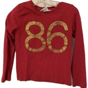 🟥3/15$ Tag Red Long Sleeve Kids Tee with Gold 86